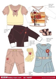 服装卡通手稿图案