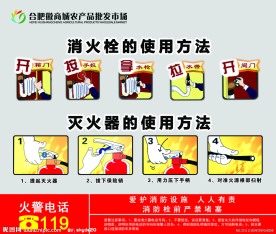 消防栓和灭火器使用方法挂牌