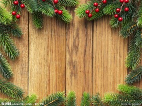 木板上的圣诞元素