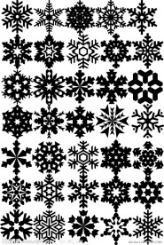 雪花剪影图案