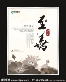 中国风水墨荷花形象