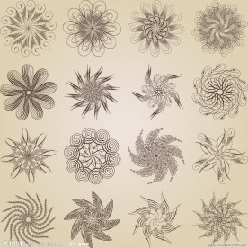 欧式花纹装饰设计矢量