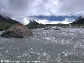 冰山水流