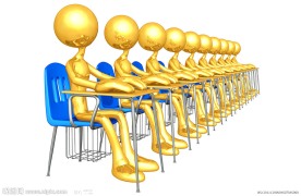 坐成一排的3d小人商务团队