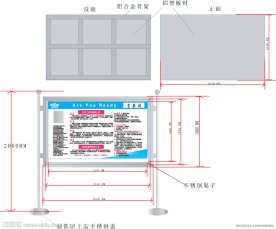 不锈钢宣传栏设计图