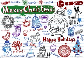 儿童手绘圣诞节素材