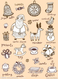 手绘圣诞矢量素材