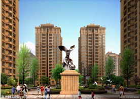 小区广场效果图