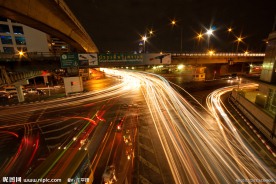 城市公路立交桥车流夜景