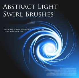 高清晰抽象光漩涡和简单涡流PS笔刷