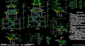 仿古建筑 望楼详图