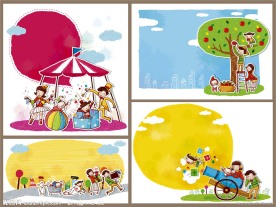 儿童画 卡通画 一家人