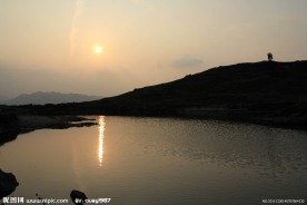 大水天堂湖日落