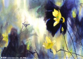 荷花水墨画