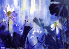 荷花水墨画