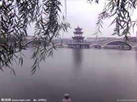 烟雨西湖景色