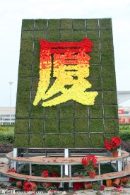 厦门经济建设30周年 鲜花 文字