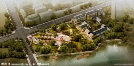 城市公园鸟瞰图