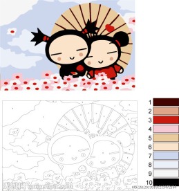 数字油画 中国娃 图纸