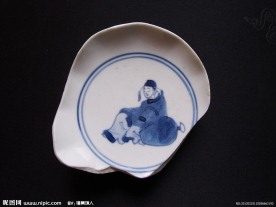 康熙李白醉酒青花人物纹标本（大明正德年款）