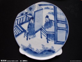 康熙青花西厢记人物摆件