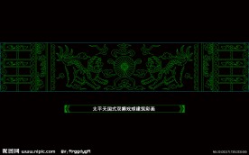 太平天国式双狮戏球建筑彩画