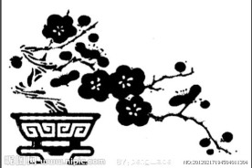 黑白装饰画梅花