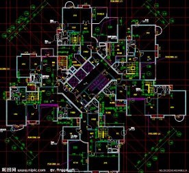 黄埔雅苑 标准层平面图
