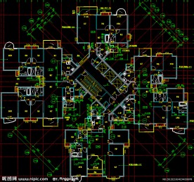 黄埔雅苑 标准层平面图