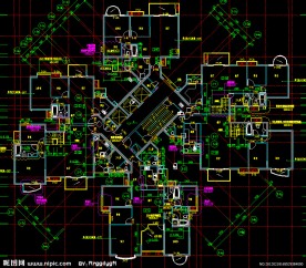 黄埔雅苑 标准层平面图