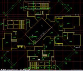 黄埔雅苑 住宅楼屋顶构架平面