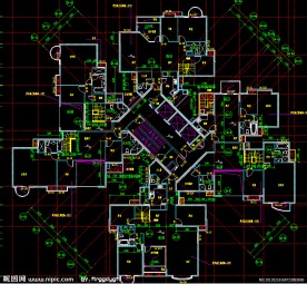 黄埔雅苑 标准层平面图