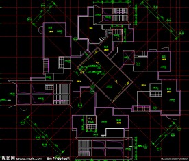 黄埔雅苑 住宅楼屋顶构架平面