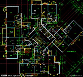 黄埔雅苑 标准层平面图