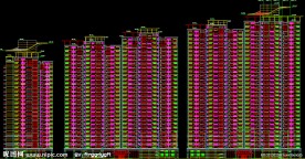 黄埔雅苑 组合平面南向展开图