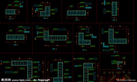 黄埔雅苑 标高 墙及暗柱配筋图