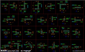 黄埔雅苑 标高 墙及暗柱配筋图