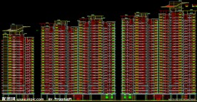 黄埔雅苑 组合平面南向展开图