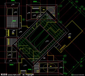 黄埔雅苑 住宅楼屋顶构架层平面