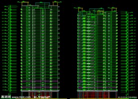 黄埔雅苑 住宅楼轴立面图