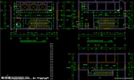黄埔雅苑 标准层 顶层 机房层筒体放大平面