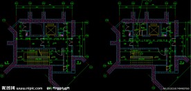 黄埔雅苑 地下一 二层筒体放大平面