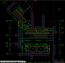 黄埔雅苑 夹层 首层筒体放大平面图