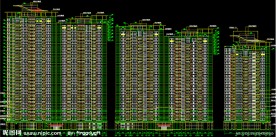 黄埔雅苑 组合平面北向展开立面图