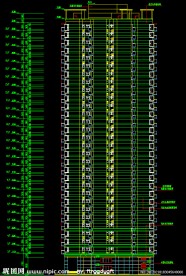 黄埔雅苑 2座住宅楼轴立面图