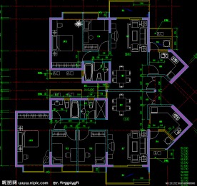 黄埔雅苑 单元平面放大图