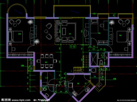 黄埔雅苑 标准层平面放大图