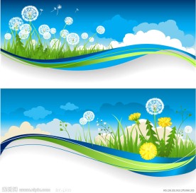 动感线条 草地蒲公英