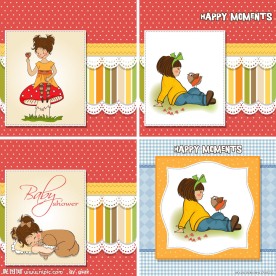 可爱卡通小女孩卡片