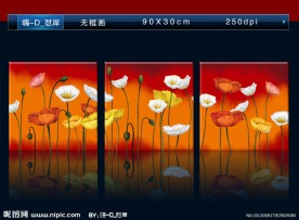 花无框画